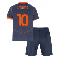 Stroje piłkarskie Inter Milan Lautaro Martinez #10 Koszulka Trzeciej dla dzieci 2025-26 Krótki Rękaw (+ szorty)
